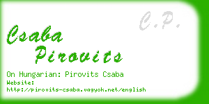csaba pirovits business card